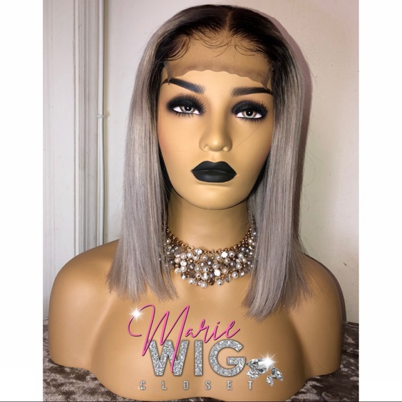 🛑SOLD🛑 12” 4x4 Custom Make Wig T1B/Silver - Picture 2 of 6
